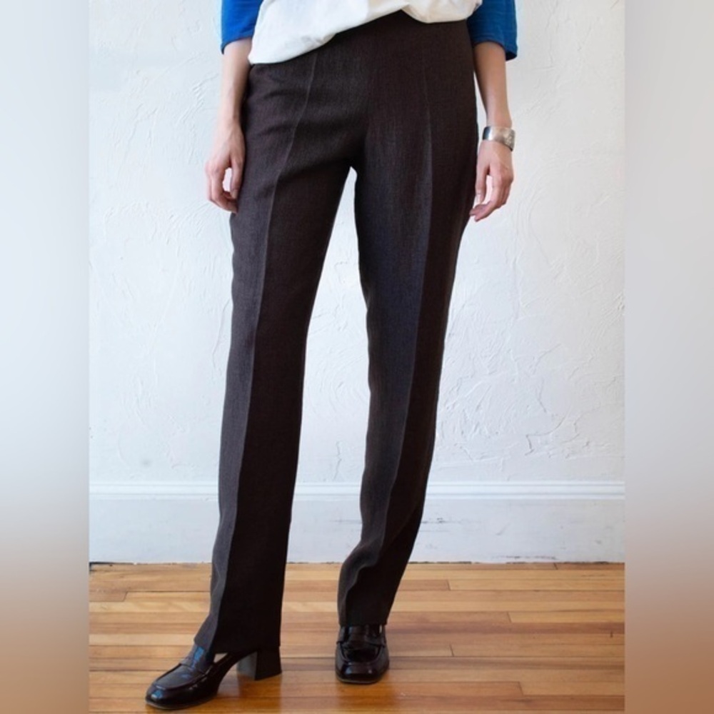 LES COPAINS Brown Straight Leg Trousers Pants